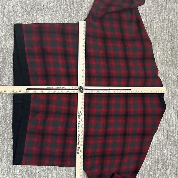 Vintage Pendleton Cardigan Sweater Mens 2XL Red Plaid Wool Elbow Patch Grandpa - Picture 10 of 12